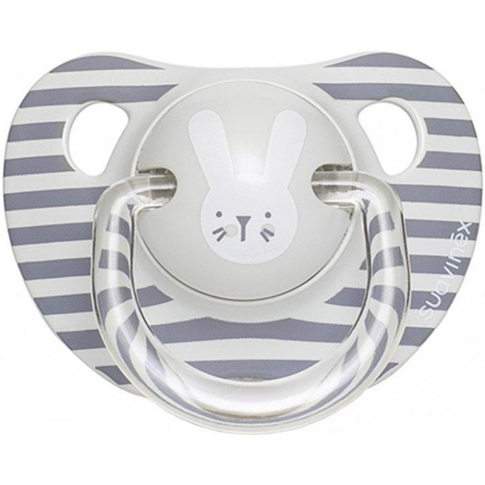 Anatomical pacifier, 6-18 months, Suavinex Hygge gray bunny