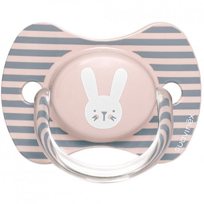 Physiological pacifier, 6-18 months, Suavinex Hygge pink bunny